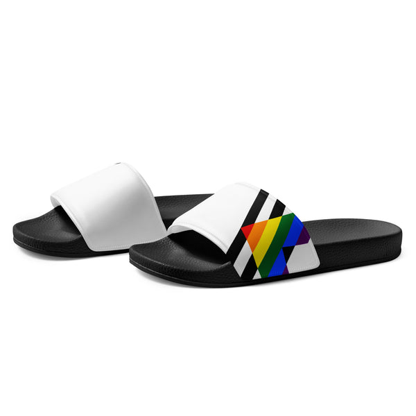 Ally Diagonal Flag Colors LGBTQ+ Men's Slides