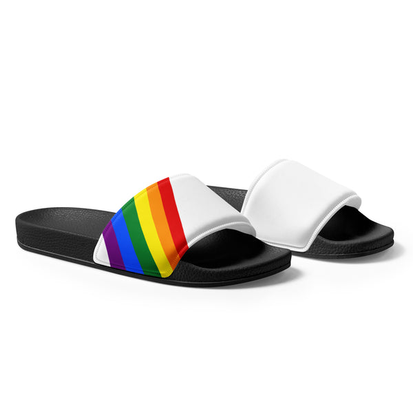 Gay Pride Diagonal Rainbow Flag LGBTQ+ Men’s Slides