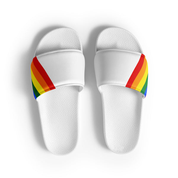 Gay Pride Diagonal Rainbow Flag LGBTQ+ Men’s Slides