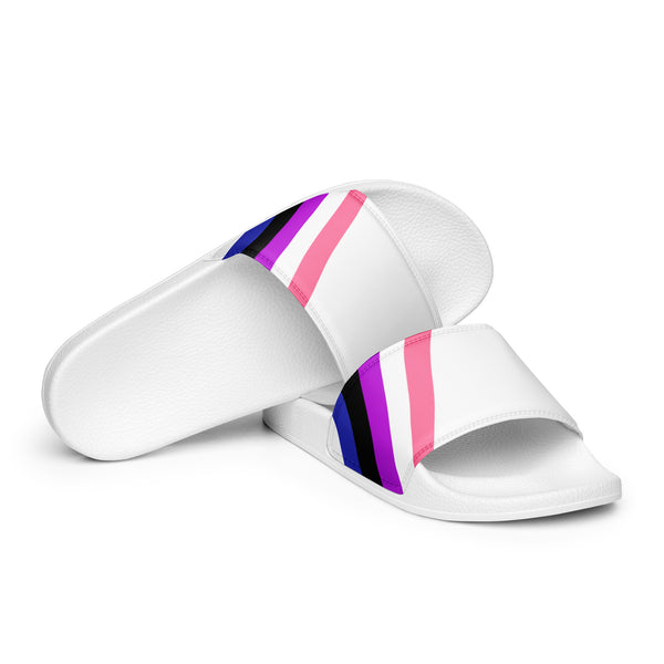 Genderfluid Diagonal Flag Colors LGBTQ+ Slides Men Sizes