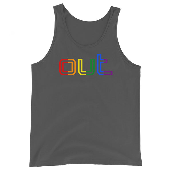 Gay Pride Rainbow Out Front Graphic LGBTQ+ Unisex Tank Top