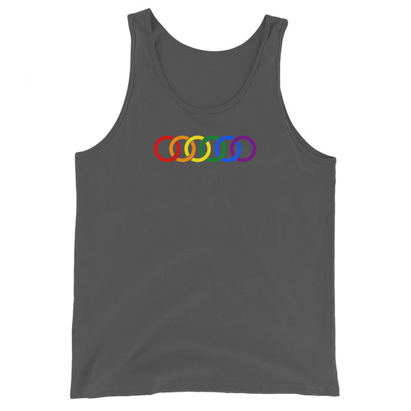 Gay Pride Rainbow Circles Graphic LGBTQ+ Unisex Tank Top