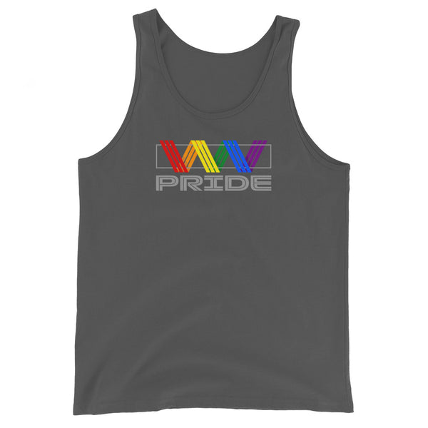 Gay Pride Rainbow Striped Ribbon LGBTQ+ Unisex Tank Top