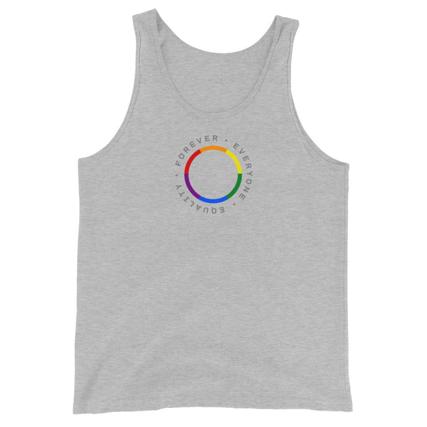 Forever Equality Everyone LGBTQ+ Gay Pride Small Front Circle Graphic Unisex Tank Top