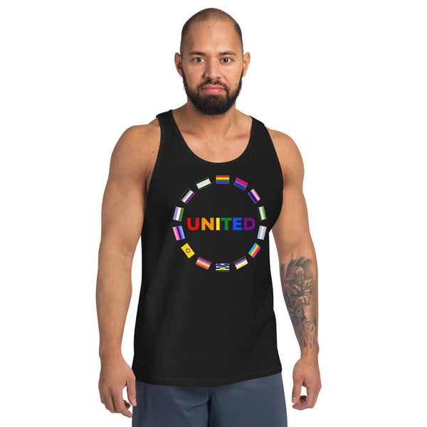 United Pride Graphic Circle Front LGBTQ+ Unisex Tank Top