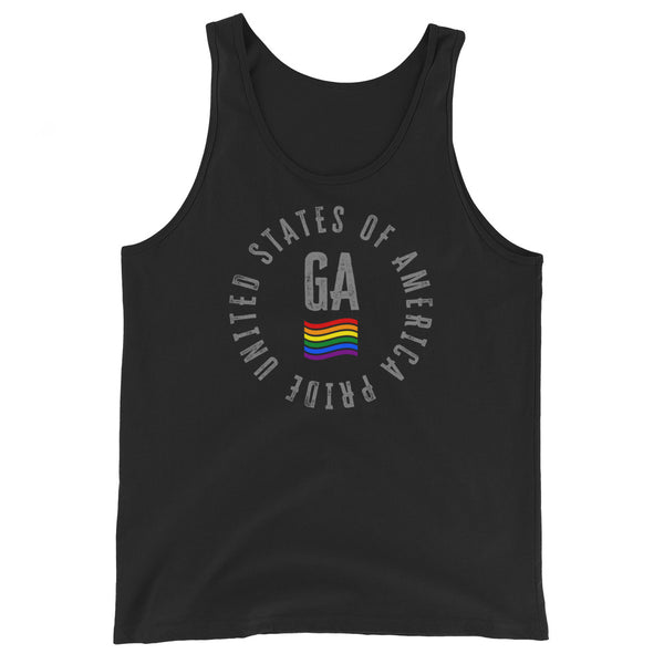 Georgia LGBTQ+ Gay Pride Large Front Circle Graphic Unisex Tank Top