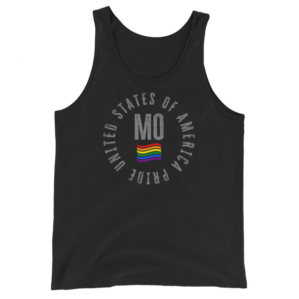Missouri LGBTQ+ Gay Pride Large Front Circle Graphic Unisex Tank Top