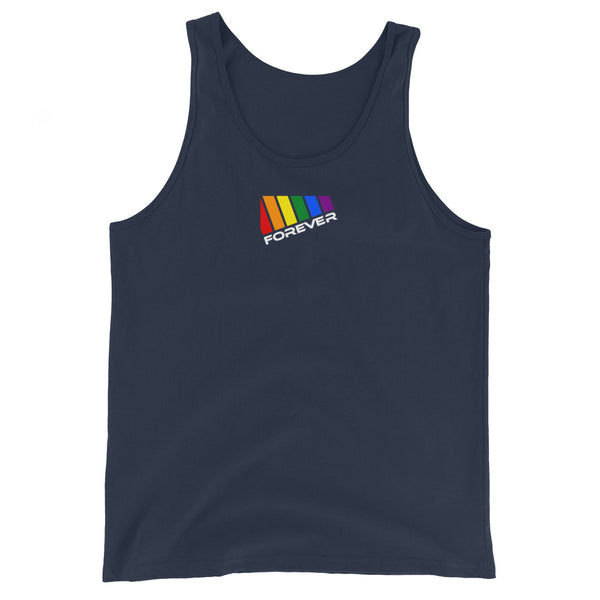 Colored Slanted Forever Gay Pride Graphic LGBTQ+ Unisex Tank Top