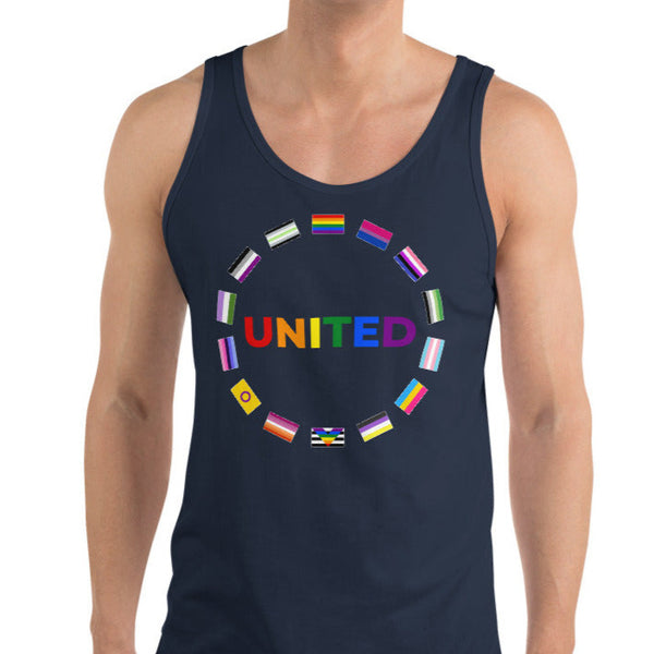 United Pride Graphic Circle Front LGBTQ+ Unisex Tank Top
