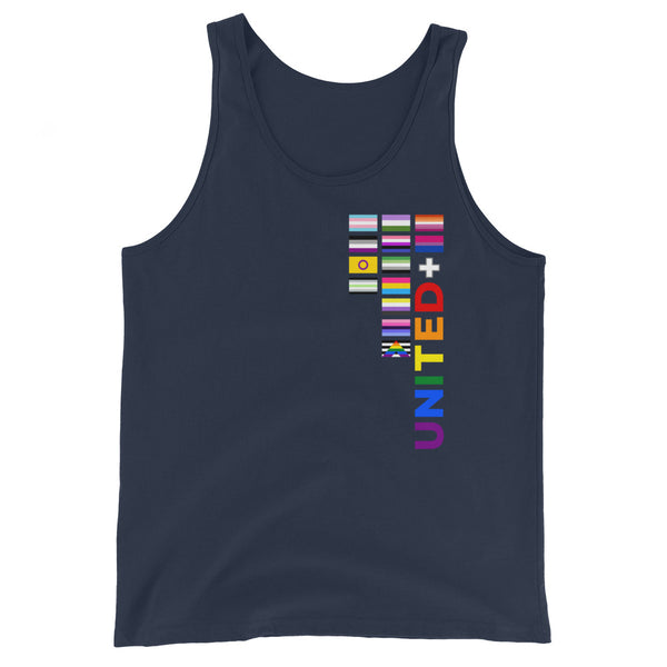 United Pride Vertical Front Graphic LGBTQ+ Unisex Tank Top