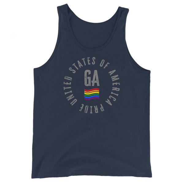 Georgia LGBTQ+ Gay Pride Large Front Circle Graphic Unisex Tank Top