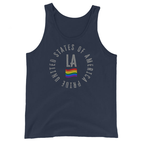 Louisiana LGBTQ+ Gay Pride Large Front Circle Graphic Unisex Tank Top