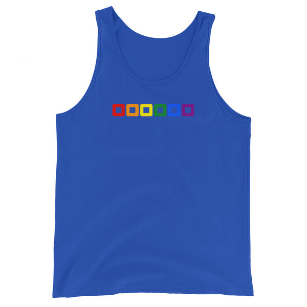 Gay Pride Rainbow Rounded Squares LGBTQ+ Unisex Tank Top