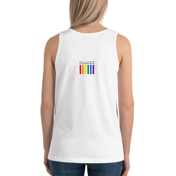 White Forever Proud Graphic LGBTQ+ Gay Pride Women's Tank Top