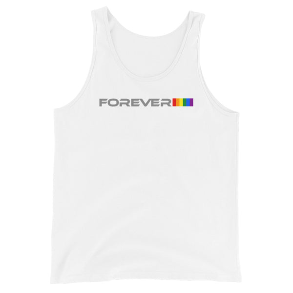 White Forever Proud Graphic LGBTQ+ Gay Pride Men's Tank Top