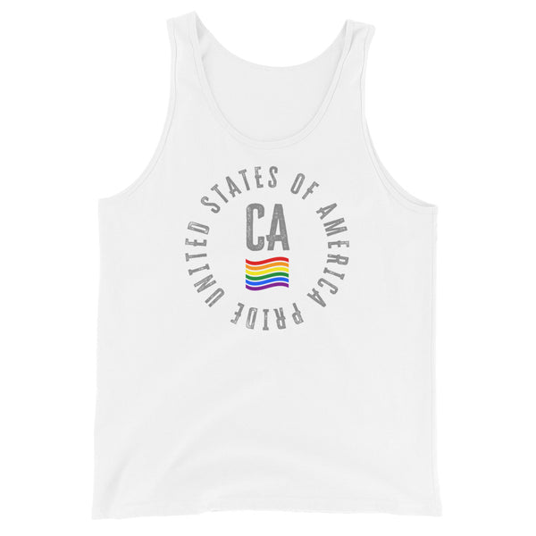California LGBTQ+ Gay Pride Large Front Circle Graphic Unisex Tank Top