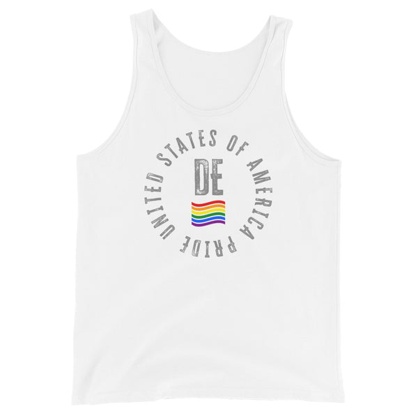 Delaware LGBTQ+ Gay Pride Large Front Circle Graphic Unisex Tank Top