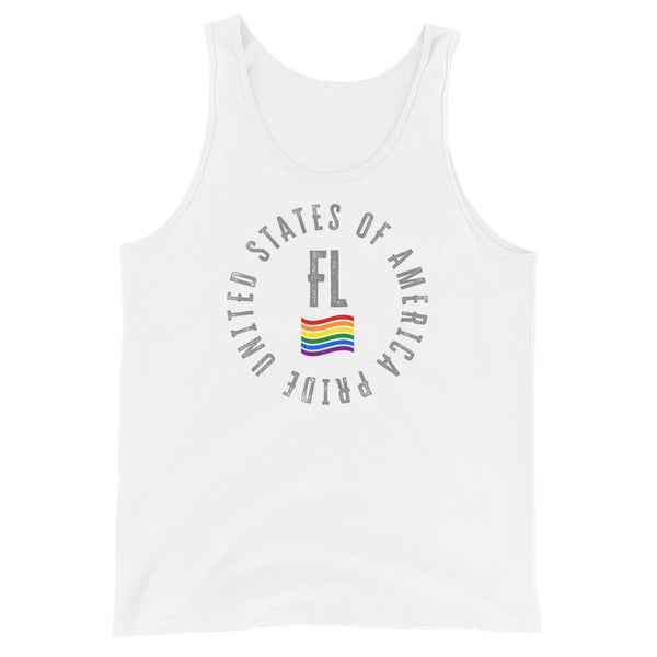 Florida LGBTQ+ Gay Pride Large Front Circle Graphic Unisex Tank Top