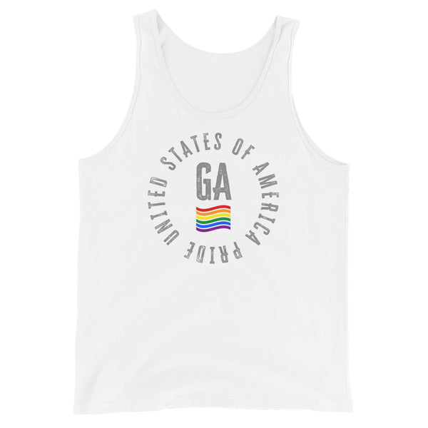 Georgia LGBTQ+ Gay Pride Large Front Circle Graphic Unisex Tank Top