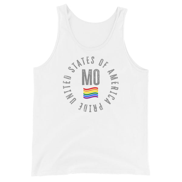 Missouri LGBTQ+ Gay Pride Large Front Circle Graphic Unisex Tank Top