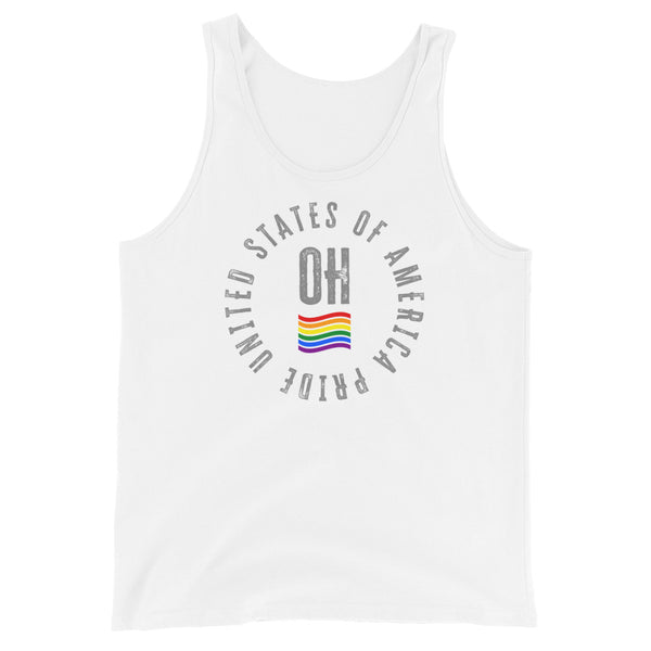 Ohio LGBTQ+ Gay Pride Large Front Circle Graphic Unisex Tank Top