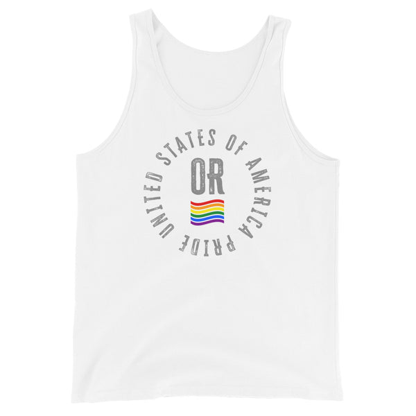 Oregon LGBTQ+ Gay Pride Large Front Circle Graphic Unisex Tank Top