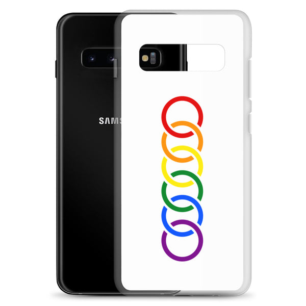 Gay Pride Rainbow Vertical Circles LGBTQ+ Samsung Phone Case