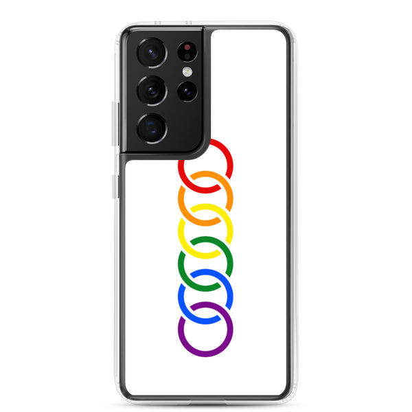 Gay Pride Rainbow Vertical Circles LGBTQ+ Samsung Phone Case