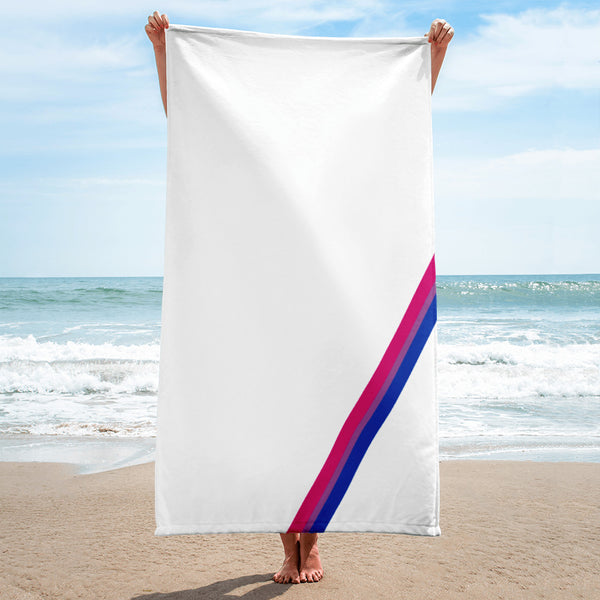 Bisexual Diagonal Flag Colors LGBTQ+ Beach Towel