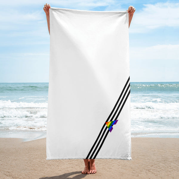 Ally Diagonal Flag Colors LGBTQ+ Beach Towel