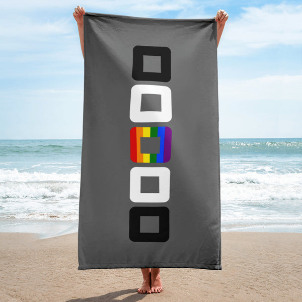 Straight Ally Pride Rounded Squares LGBTQ+ Beach Towel