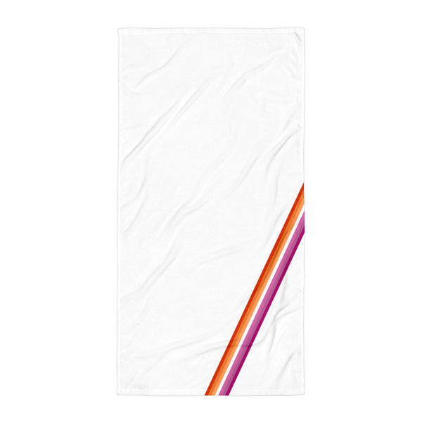 Lesbian Diagonal Flag Colors LGBTQ+ Beach Towel