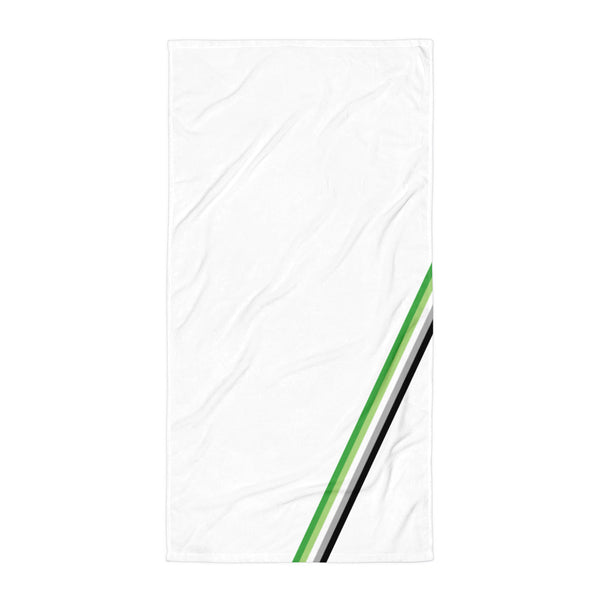 Aromantic Diagonal Flag Colors LGBTQ+ Beach Towel