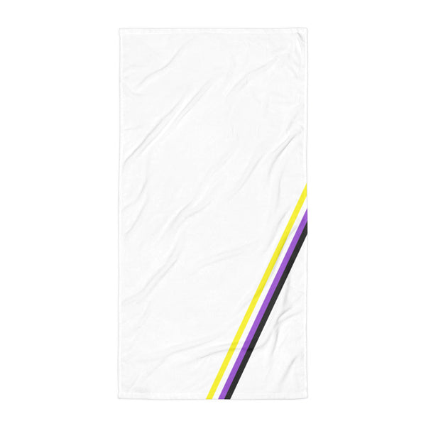 Non-binary Diagonal Flag Colors LGBTQ+ Beach Towel