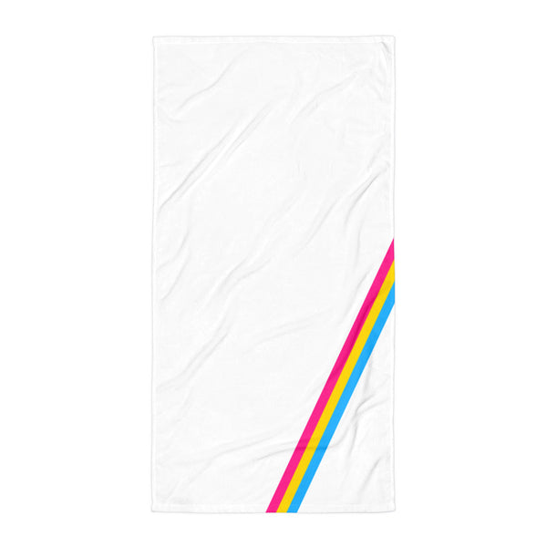 Pansexual Diagonal Flag Colors LGBTQ+ Beach Towel