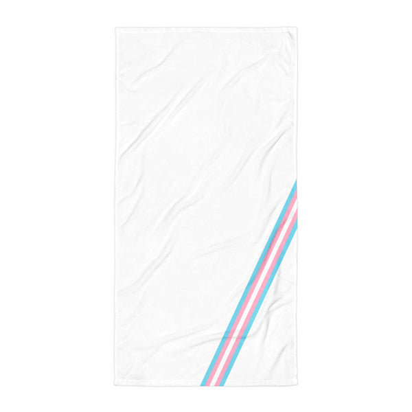 Transgender Diagonal Flag Colors LGBTQ+ Beach Towel