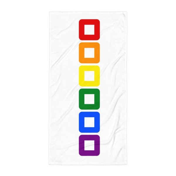 Gay Pride Rainbow Rounded Squared Graphic LGBTQ+ Beach Towel