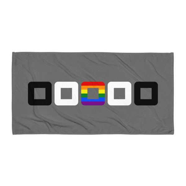 Straight Ally Pride Rounded Squares LGBTQ+ Beach Towel