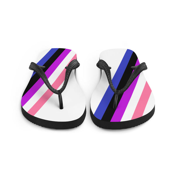 Genderfluid Diagonal Flag Colors LGBTQ+ Flip-Flops Unisex Sizes