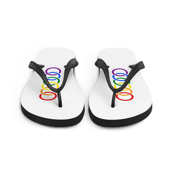 Gay Pride Rainbow Circles Graphic LGBTQ+ Unisex Flip-Flops