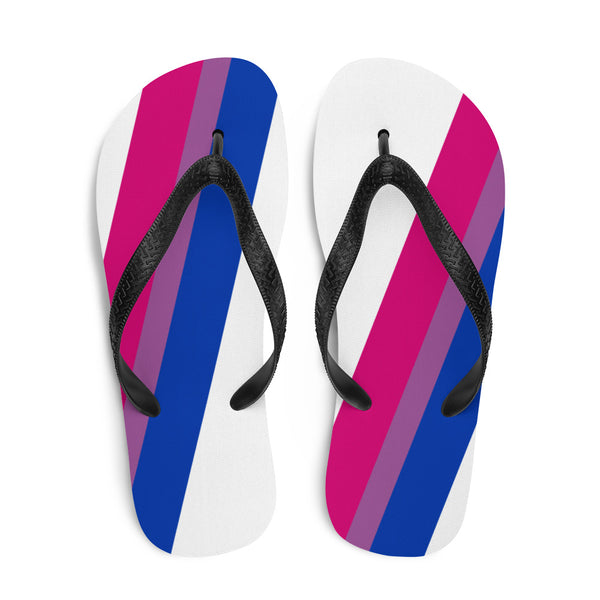 Bisexual Diagonal Flag Colors LGBTQ+ Unisex Flip-Flops