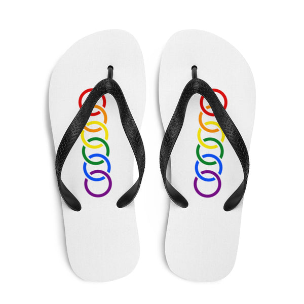 Gay Pride Rainbow Circles Graphic LGBTQ+ Unisex Flip-Flops