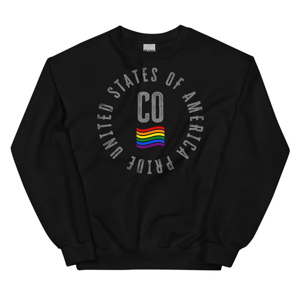Colorado LGBTQ+ Gay Pride Large Front Circle Graphic Unisex Sweatshirt