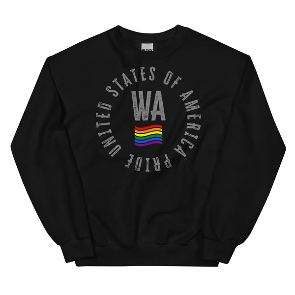 Washington LGBTQ+ Gay Pride Large Front Circle Graphic Unisex Sweatshirt