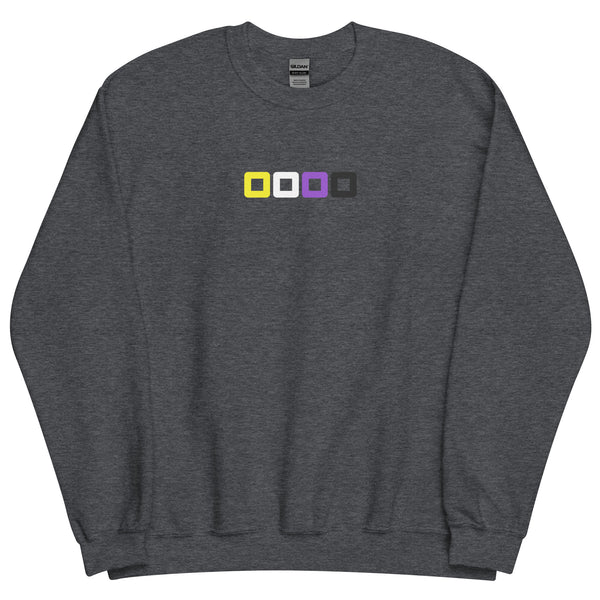 Non-binary Pride Rounded Squares LGBTQ+ Unisex Fit Sweatshirt