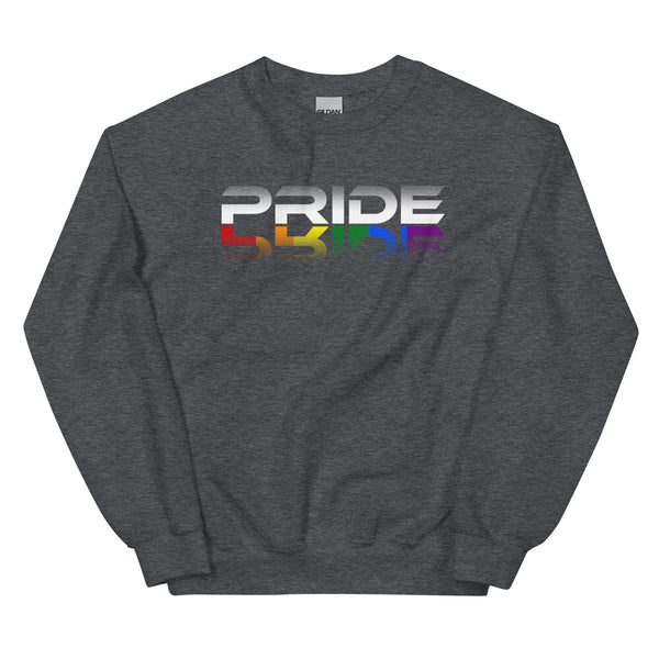 Pride Rainbow Reflection White Letters LGBTQ+ Unisex Sweatshirt