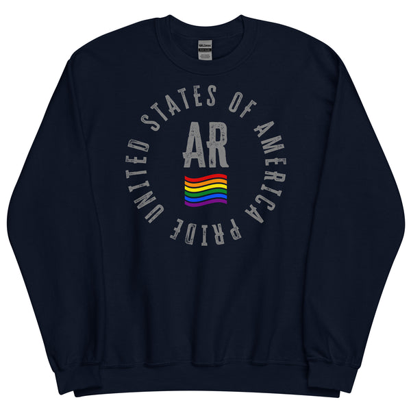 Arkansas LGBTQ+ Gay Pride Large Front Circle Graphic Unisex Sweatshirt