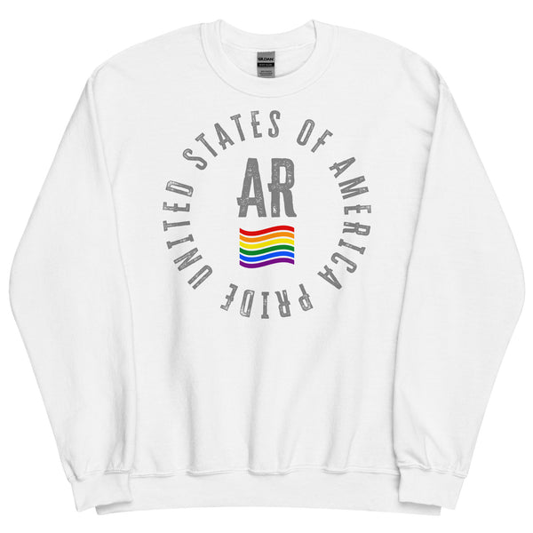Arkansas LGBTQ+ Gay Pride Large Front Circle Graphic Unisex Sweatshirt
