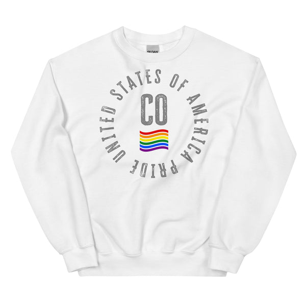 Colorado LGBTQ+ Gay Pride Large Front Circle Graphic Unisex Sweatshirt