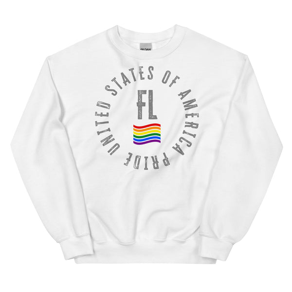 Florida LGBTQ+ Gay Pride Large Front Circle Graphic Unisex Sweatshirt